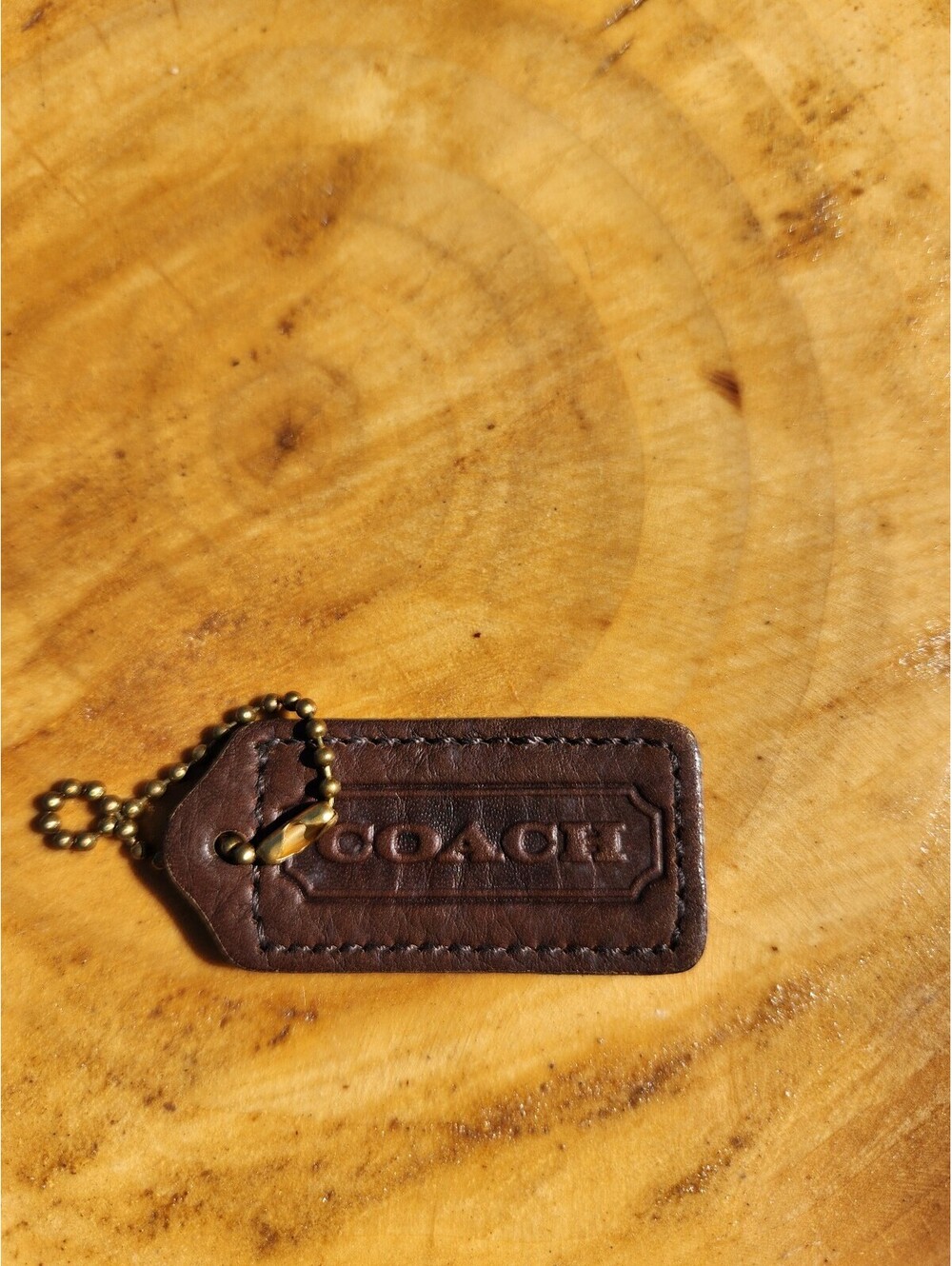 Coach Leather Brown hang Tag 2inch